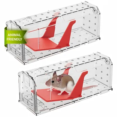 2pcs Humane MOUSE Traps for Indoors and Outdoors Pest Trap for Catch Alive Pets & Children Friendly Reusable Rodent Mice Trap
