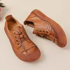Neue Retro Anti Kollision Oxfords Wohnungen frauen Aus Echtem Leder Wanderschuhe Frau Geschnürt Nicht Slip Weiche Casual Mokassins Krankenschwester