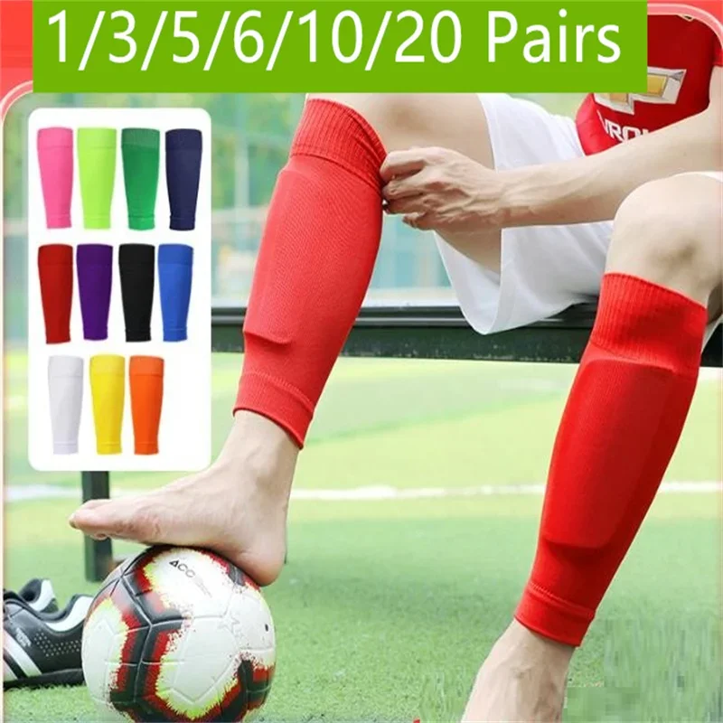 1/3/5/6/10/20 Pairs Football Calf Socks Football Protectors Long Football Socks Foot Protector Fixed Socks Calf Protection Sock