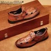 Italienische Marke Herren Ledersandalen Hochwertige handgefertigte Sohlen Herren Strandschuhe ausgehöhlte Sommer-Camping-Schuhe Große Größe: 38-48