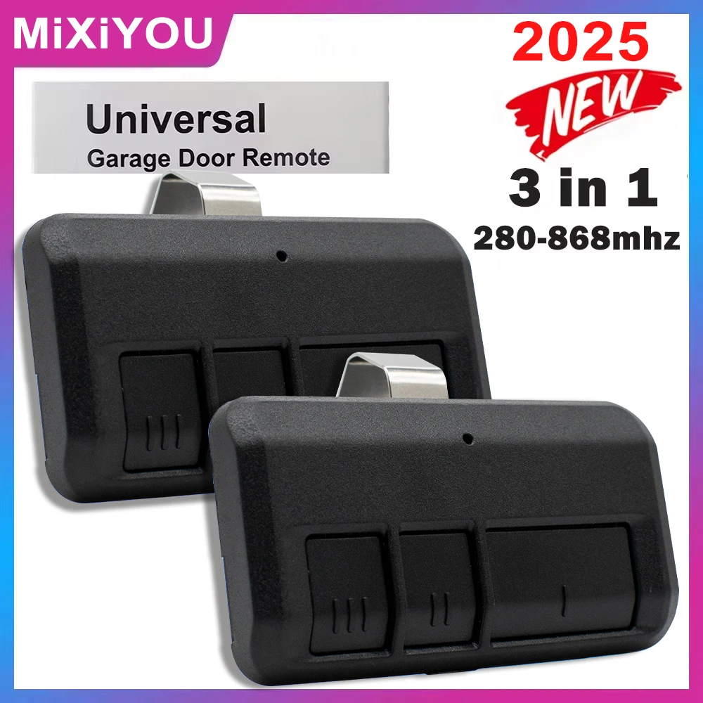 Universelle Tor-Fernbedienung, Garagentorsteuerung, 3-in-1-Multifrequenz-Fernbedienung mit Clip, 280–868 MHz, Rolling-Code-Sender Image