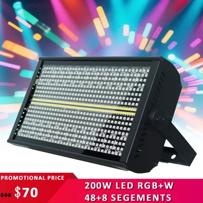 At Mic LED 200W RGBW Strobe Lighting 48+8 Zones Washing Strobe Effect For Dj Disco Home Party Club