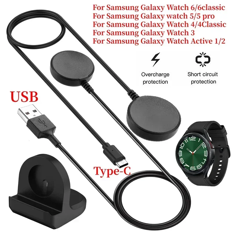 Uhrenladegerät für Samsung Galaxy Watch 7 FE Ultra 6/6 Classic/5/5 Pro/4 Classic 4/3 USB Typ C kabelloses Ladekabel CDock Image