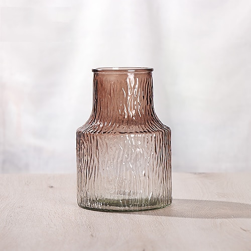 nordische Glasvase für Wohndekoration, klare hydroponische Blumenvase für den Tisch, minimalistische Wohnzimmerdekoration für frische oder getrocknete Blumen Image