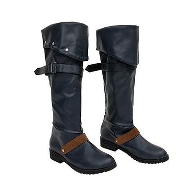 Mittelalterlich Renaissance Schuhe Kniehohe Stiefel Flache Jazzstiefel Ren Faire Pirat Wikinger Kreuzritter Damen Keltisch Seeräuber Halloween Maskerade Party Abend LARP Renaissance-Messe Erwachsene Image