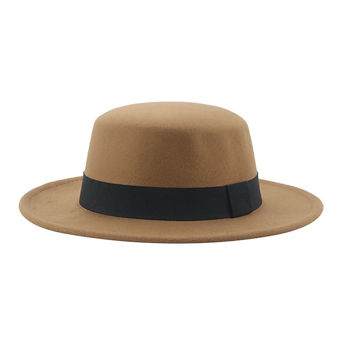 Retro-Eltern-Kind-Hut im britischen Stil, schwarzer flacher Hut, Wollhut für Männer und Frauen, Leistung, Gentleman-Hut, Filzhut, Kinder-Leistung Image