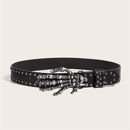 Herren Gürtel Taillengürtel Schwarz PU Legierung Mode Cool Einfach Outdoor Täglich