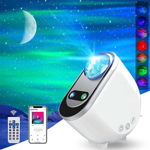 Galaxy Aurora-Projektor, 3-in-1, LED-Nordlicht-Sternprojektor, 6 weiße Rauschen, Sternenmondlicht mit Bluetooth-Lautsprecher für Erwachsene und Kinder, Geschenk, Schlafzimmer, Zimmerdekor Image