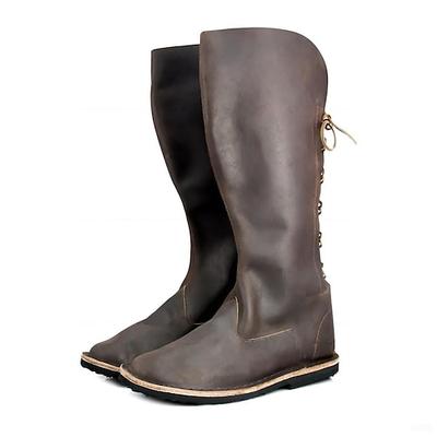 Mittelalterlich Renaissance Schuhe Stiefel Kniehohe Stiefel Ren Faire Pirat Wikinger Kreuzritter Herren Keltisch Seeräuber Halloween Maskerade Party Abend LARP Renaissance-Messe Erwachsene Schuhe Image