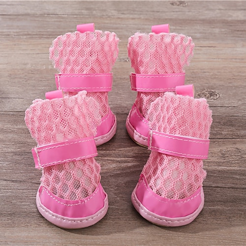 Mesh-Hundeschuhe, Haustierstiefel, atmungsaktive Hundeschuhe für kleine Hunde, wasserdichte Haustiersandalen mit rutschfester Sohle und Reißverschluss, langlebiger Haustierpfotenschutz für heißen Image
