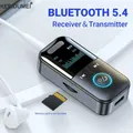 Trasmettitore ricevitore audio Bluetooth 5.4 4 in 1 Adattatore wireless per microfono musicale stereo da 3,5 mm con display a LED per TV per auto
