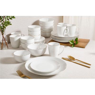 30-Pc. Ogalla Dinnerware Set by BrylaneHome in White Gold