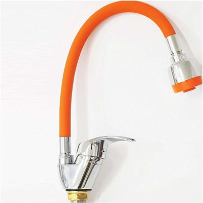 Trade Shop Traesio - Trade Shop - EASY52855A orangefarbene chromstahl-spültischbatterie mit Image