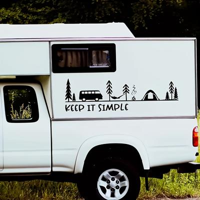 TEMU Outdoor Camping Pattern, Left Side, Car Sticker Decal Image