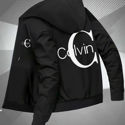 TEMU Men' Hoodie Jacket - Stylish Black Casual Winter Jacket With Zipper Closure, Pockets, And Adjustable Hood, Fall Winter Apparel | Stylish Hoodie | Adjustable Hood Jacket Image