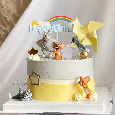 TEMU Rat 5pcs Action Figures - Cute Cartoon Design, Durable Pvc, Ideal For Home, Office, Party Decor & Cheese Cake Baking - Perfect Gift For Family & , Collectible Toys| Decor|detailed Design