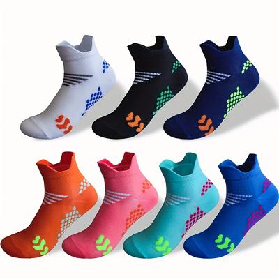 TEMU 7 Pairs Of Socks Suitable For Men And Women, Suitable For Fitness, Running, Outdoor Daily Use, Breathable Short Socks, Knitted Fabric, Universal, Hand Washed, Size Us 6-8 Image