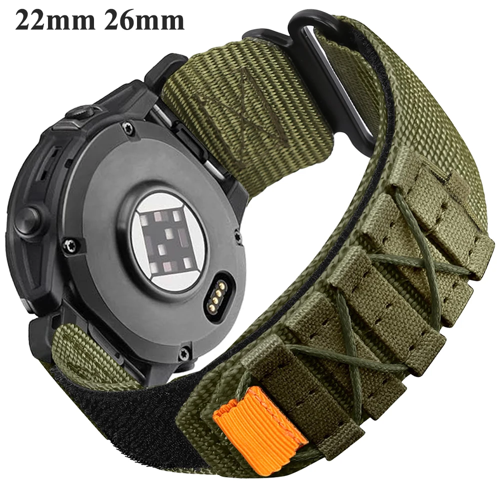 Quick Fit 22 mm 26 mm Nylonarmband für Garmin Fenix 8 7 7X 6X Pro/Epix Pro Gen 2 51 mm 47 mm/Fenix6 5Plus 5XPlus geflochtenes Armband Image