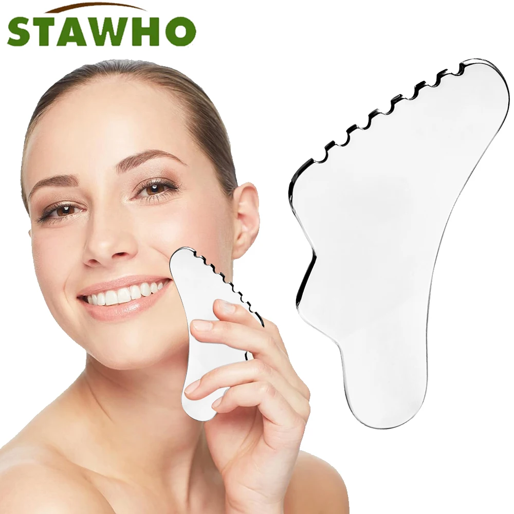1PC Gua Sha Edelstahl Werkzeug Gussha Massage Werkzeug Muskel Schaben Werkzeug für Weiche Gewebe Therapie und Reduzieren Arme, Rücken, Beine Image