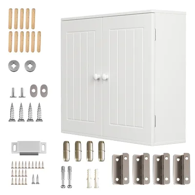 BRIEFNESS White sink cabinet 2 door bathroom cabinet Adjustable shelves Base cabinet washbasin Bathroom Cabinet