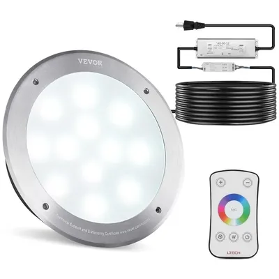 120V AC Pool Light 10 Inch 40W RGBW Color Changing Inground Swimming Pool Spa Light Underwater with Remote Control 50FT Cord