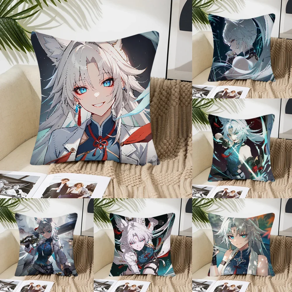 Feixiao Anime Spiel Honkai Star Rail Kissenbezug Quadratisches Kissen Schlafzimmer Sofa Freizeit Komfort Auto Wohnzimmer Heimdekoration 40X40