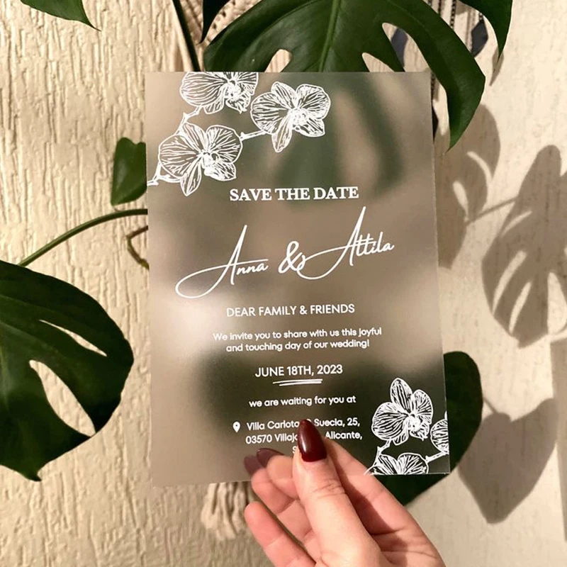 Benutzerdefinierte, elegante, mattierte Hochzeitseinladung, Dankeskarte, spart dem Datum, Ankündigung, personalisiertes Design, Name, Logo, Druck, Party Image