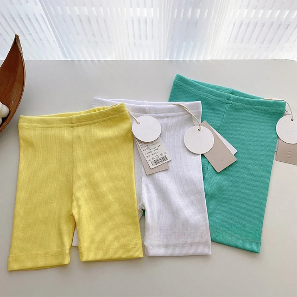 2-8T Kinder Unterwäsche Baby Kleidung Mädchen Candy Farbe Koreanische Hosen Kinder Komfort Sicherheit Böden Sommer Elastische Taille shorts Image