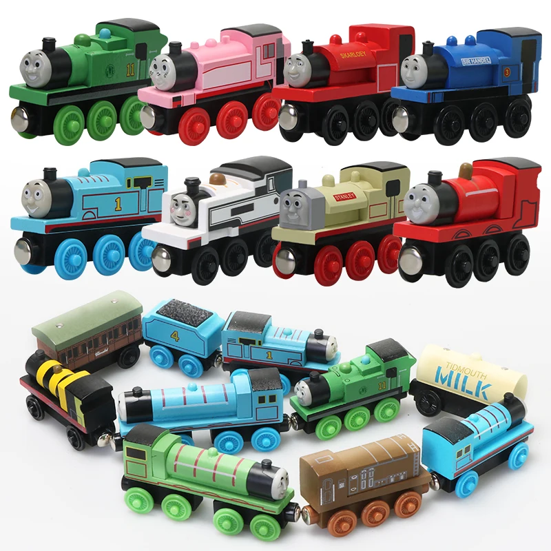Thomas und seine Freunde Holzeisenbahn Taschenspielzeug Gold Diesel Molley Lady Toby Schienenzug Modell Taschenspielzeug für Kinder Geburtstagsgeschenke Image