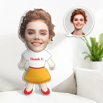 My Face Kissen, individuelles Fotokissen, personalisiertes MiniMe-Kissen, Nachrichtenkissen, Geschenke für Ihn – Danke U Image