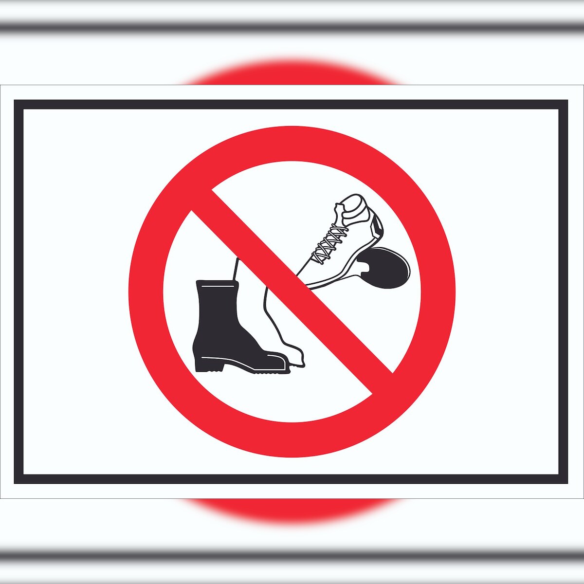 HB-Druck Schuhe ausziehen Schild Symbol A2 Rückseite selbstklebend Image