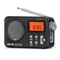 Radio AM FM con spina per auricolari radio portatile da 3,5 mm Ricevitore audio Segnale stabile Radio Antenna estensibile Alimentato a batteria USB