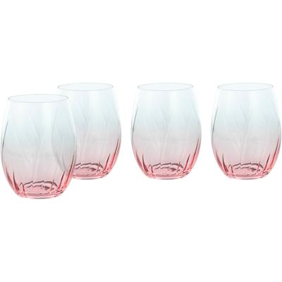 Longdrinkglas CREATABLE "Swirly Spring, Longdrinkgläser-Set, 4-tlg.", bunt, H:10,5cm Ø:7,5cm, Glas, Trinkgefäße, Rillen Relief, Modern, Sommerlich, Leicht Image