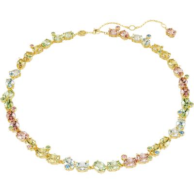 Collier SWAROVSKI "Schmuck Geschenk Gema Tennis Halskette", gelbgoldfarben, rosa, gelb, grün, blau, Halsketten, Damen, Metall, L: 45cm B: 9mm, mit Swarovski Kristall, B:9mm Image