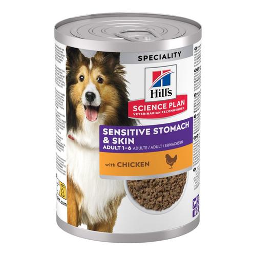 Hill's Science Plan Adult Sensitive Stomach & Skin pour chien - poulet (12 x 370 g)