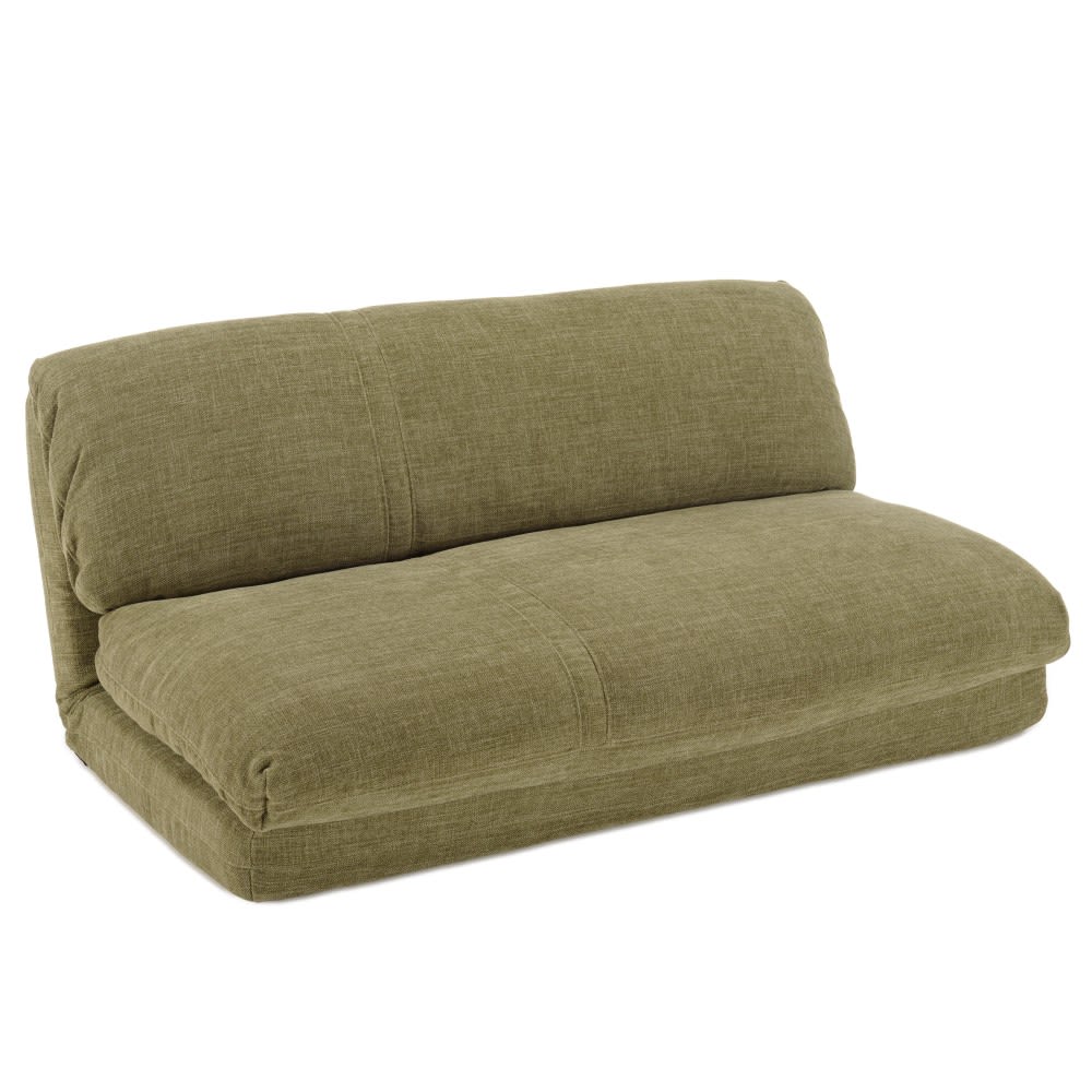 Chauffeuse convertible 2 places en tissu couleur vert