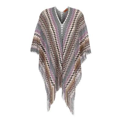 Cape With Zigzag Motif - Gray - Missoni Knitwear
