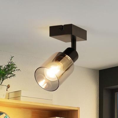 Gbly - Deckenstrahler Vintage 1 flammig: retro Deckenleuchte Schwarz Industrial Deckenlampe E14 Image