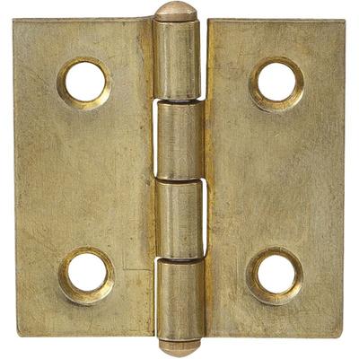 Knopfscharnier leichte Ausführung Scharnier 40 x 35 x 0,8 mm Messing poliert Image