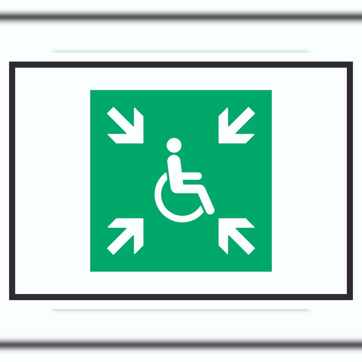 HB-Druck Sammelplatz für Menschen mit Behinderung Symbol A3 Rückseite selbstklebend Schild Image