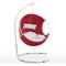EVERGREENWEB - Dondolo da Giardino in Tessuto Rosso Imbottito Intrecciato a Mano, Elegante Poltrona