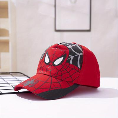 TEMU [authorized]1pc Spider-man Printed Baseball Cap. It Has An Adjustable Snap Button, Is Breathable And Washable, And Is A Must- Protection Hat For Travel Image