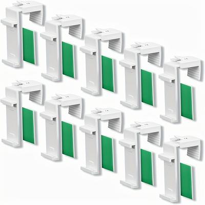 TEMU 10pcs Set Of Roller Blinds, Double Roller Blinds, Multi-roller Blinds Clamps, Clamp And Glue Without Drilling, Suitable For Pvc, As Replacement Parts For Hanging Accessories Image