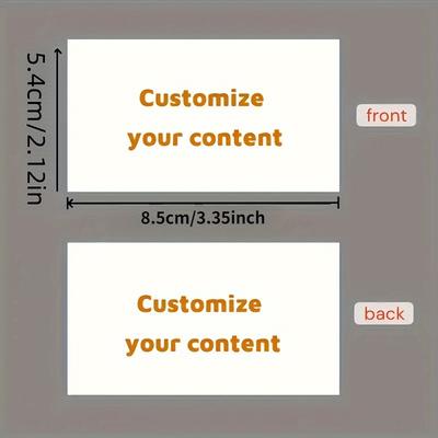 TEMU 200/500/1000 Customized Double-sided Pvc Business Cards - Waterproof Glossy Surface, Personalized Text And Design, Durable Professional Cards, Social, Marketing, Image