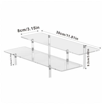 TEMU 1pc Transparent Acrylic Desktop Display Rack - Versatile Storage Organizer, For Perfume, Figurines, Jewelry & Accessories - Suitable For Home, Office, Dressing Table, Bathroom, Dormitory Etc Image