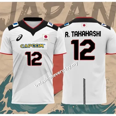 Japan Capcom Men's Volleyball Team ISHIKAWA R. TAKAHASHI NISHIDA Jersey 3D Printed Breathable