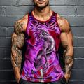 Per uomo Drago Maglietta smanicata Canottiera Senza Maniche maglietta Stampa 3D Girocollo Camicia Moda Esagerato Streetwear Casuale Quotidiano Giallo Rosa Blu Estate Primavera Abbigliamento S M L XL