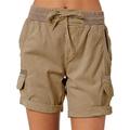 Per donna Shorts da corsa Shorts da escursionismo Estate Esterno Vestibilità regolare Asciugatura Rapida Pantaloncini Coulisse Elastico in vita Cáqui Escuro Nero Corsa Caccia Arrampicata S M L XL XXL