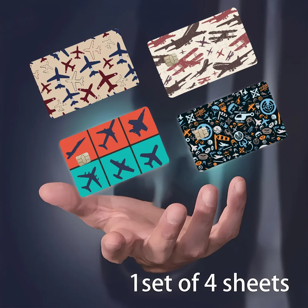 Luftfahrt Alphabet Flugzeug Cartoon Kreditkarte Haut Aufkleber Für Bank Karte Bus Metro Karte Aufkleber Wasserdicht Frauen Geschenk Image