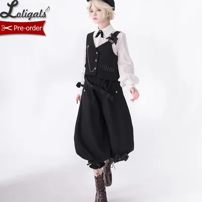 Schwarzes Retro-Oji-Outfit, süße Weste / Langarmshirt / verkürzte Haremshose von Princess Chronicles ~ Secret Morning Post Image